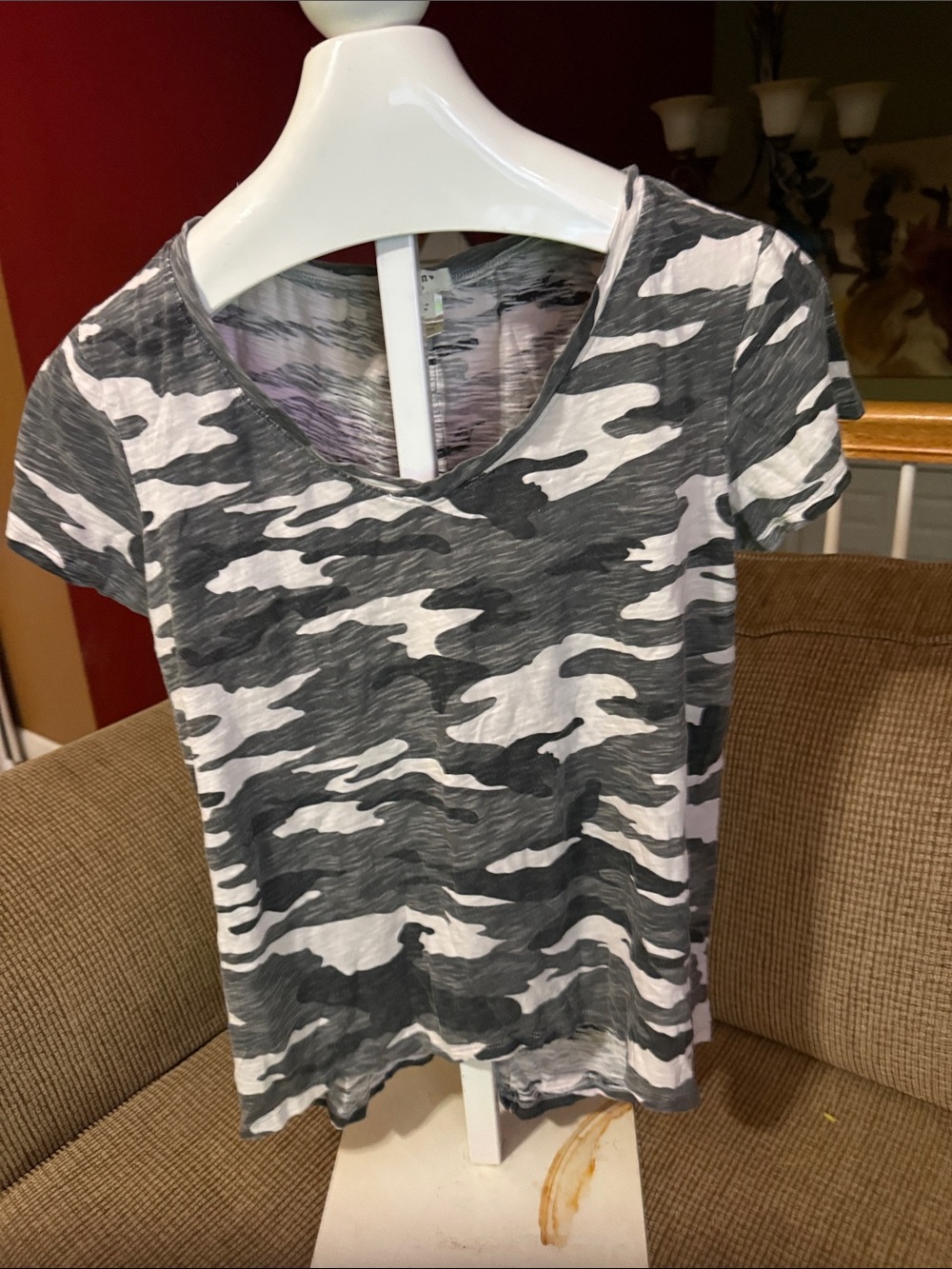 Kids Short Sleeve Camo Tee - Gray & White